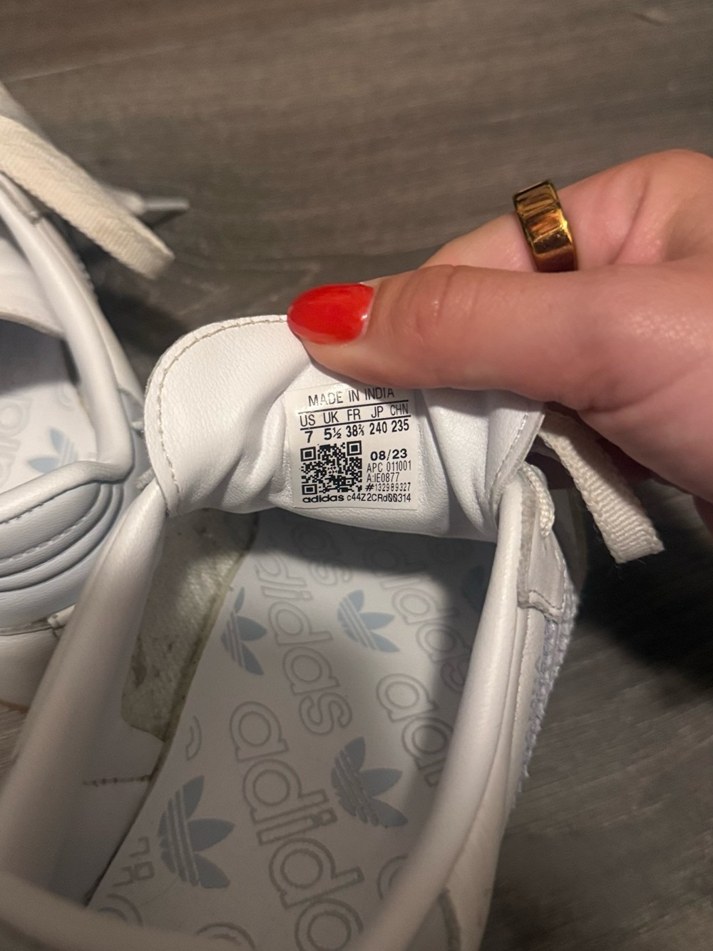 adidas White and Gum-Trim Women’s Samba Sneakers - Picture 6 of 6